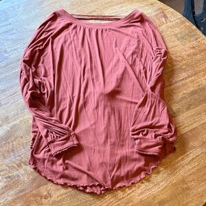Free People Terracotta Long Sleeve Top